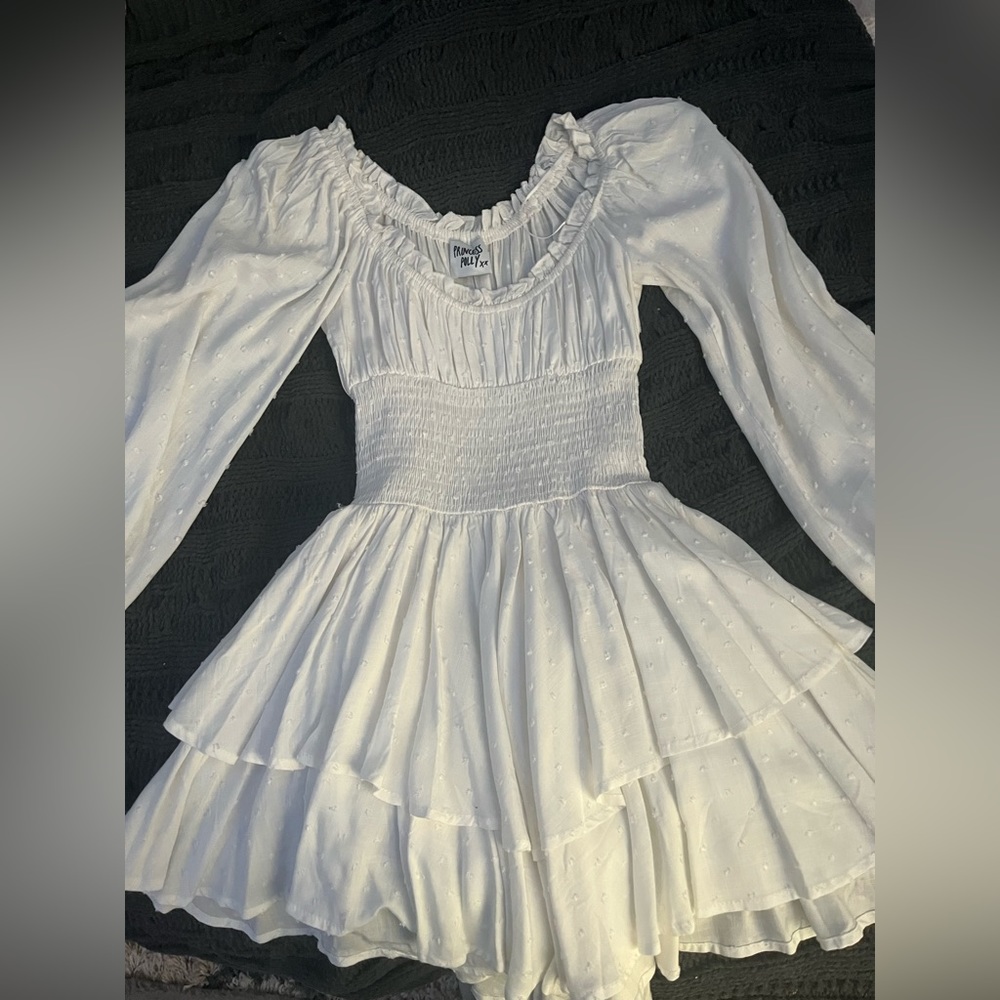 ~The Love Galore Long Sleeve Romper White NWOT~